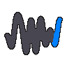 A squiggle drawn from hash 0xa582c00a lies dim until a white comet runs its length, trailing a streak of rainbow behind it.