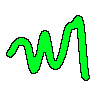 A squiggle drawn from hash 0x88845c51 keeps its shape and throws a party, flashing the whole ribbon from colour to colour around the hue wheel.