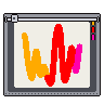A flatbed pen plotter draws the squiggle of hash 0xaa1bacf3 one pen at a time, fetching each colour from its rack until the rainbow is complete, then feeds the sheet out and starts again.