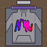 A screen-print press prints the squiggle of hash 0x2fe8a246 onto a heather grey hoodie in its own colours, the squeegee pulling one stretch of its colour wheel per pass.