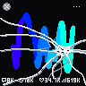 A hand with porcelain skin holds a phone in a white case with a cracked screen, the X app in Dim mode. The thumb flicks the feed past post after post to CHROMIE's verified post of the squiggle of hash 0xe397f43b, a hit, the hand slides up the phone, and the thumb taps the image: it opens full screen. Then it closes, the hand slides down to swipe home, the app shrinks to its icon over a wallpaper striped in its colours with every place packed with apps and badges, and the thumb taps X to open it again.