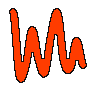 A squiggle drawn from hash 0xf801f9b9 is filled with one colour of its own, and a wave travels through it so the whole squiggle swims.
