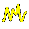 A squiggle drawn from hash 0x23f3ac10 is filled with one colour of its own, and a wave travels through it so the whole squiggle swims.